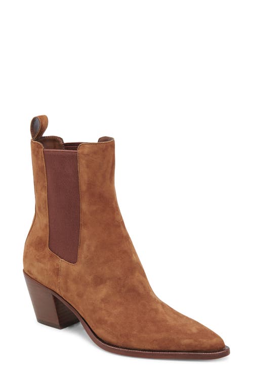 Dolce Vita Shadie Waterproof Pointed Toe Chelsea Boot in Brown Suede H2O 