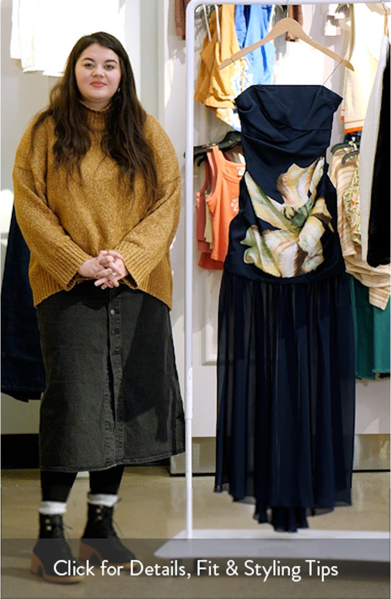 Tallie Beaded Flower Strapless Dress with Removable Skirt, sales video thumbnail