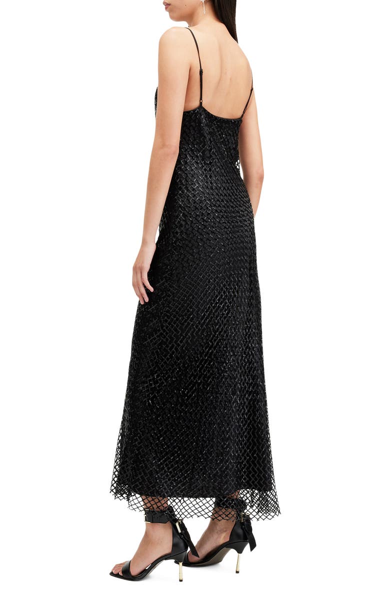AllSaints Chantelle Sequin Slipdress, Alternate, color, Black