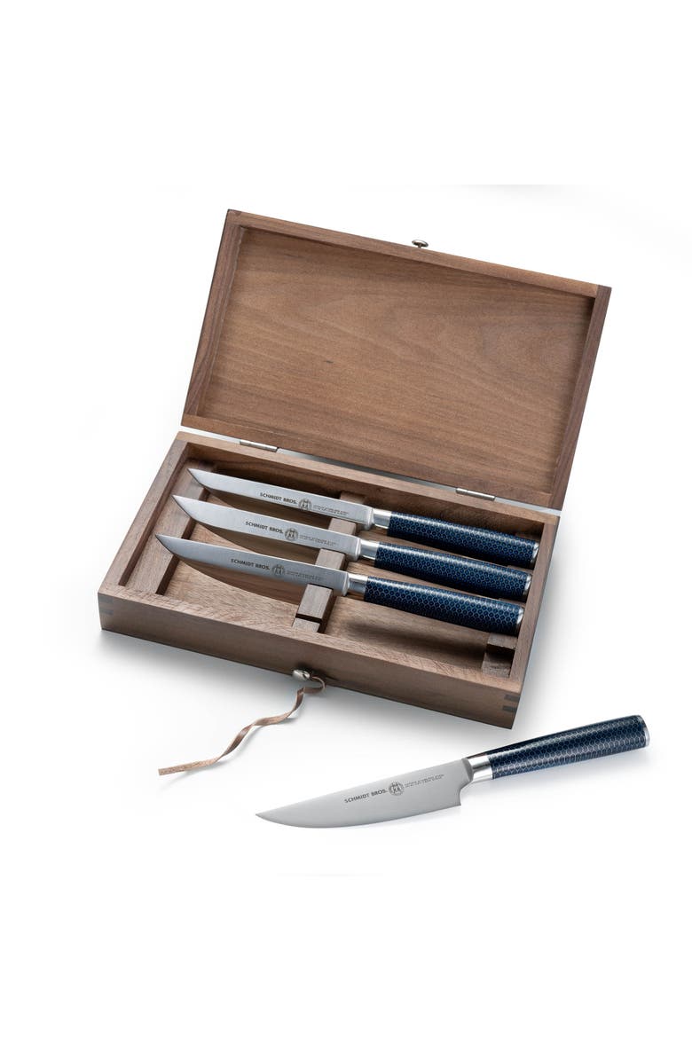 Schmidt Brothers Cutlery Madison 4-Piece Steak Set, Main, color, Blue