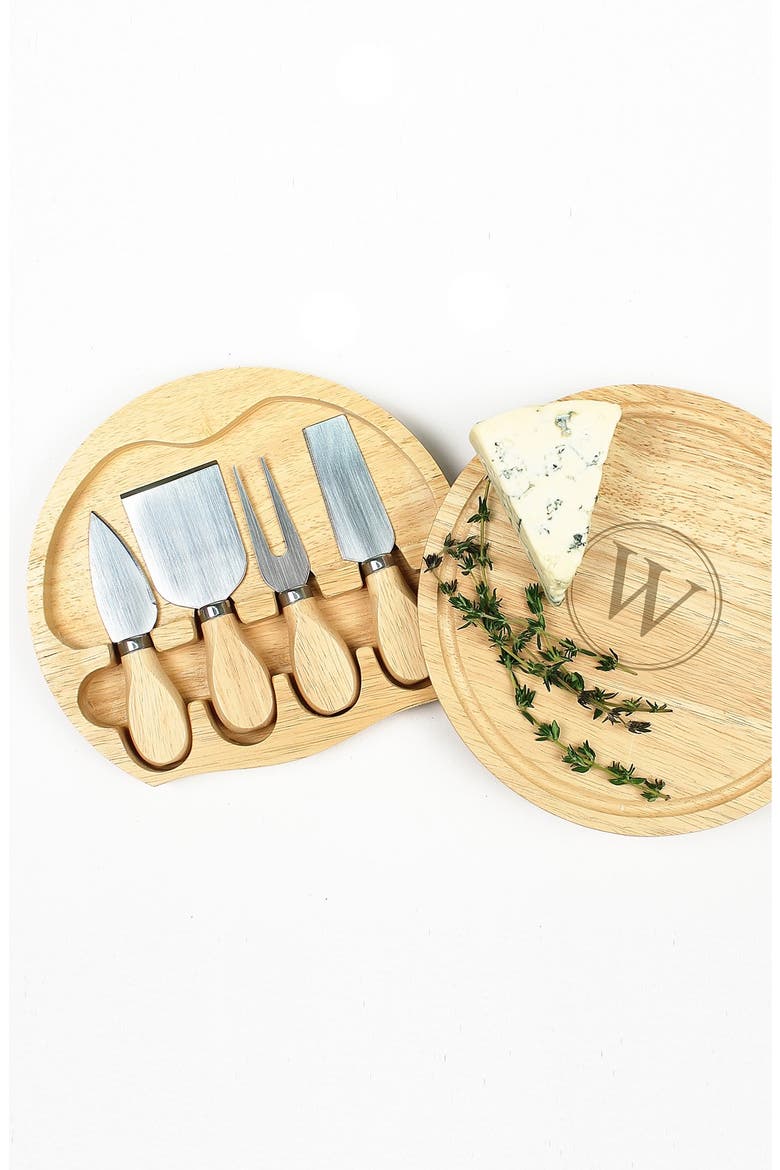5-Piece Monogram Cheese Board & Utensil Set, Alternate, color, A