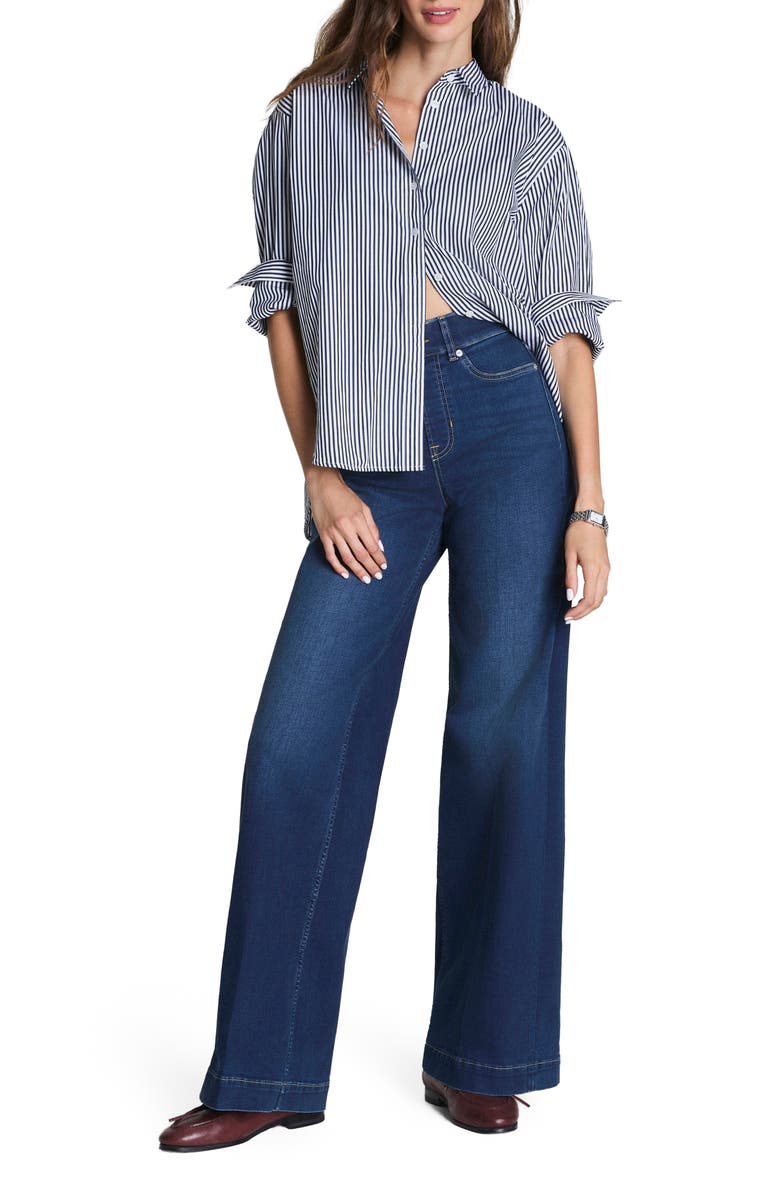SPANX<sup>®</sup> SPANXshape<sup>™</sup> EveryWear High Waist Wide Leg Jeans, Alternate, color, Rinse
