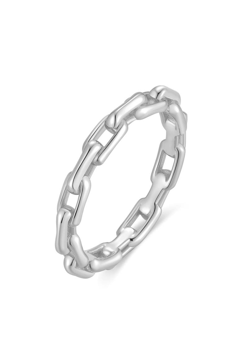 Paper Clip Band Ring, Main, color, SILVER