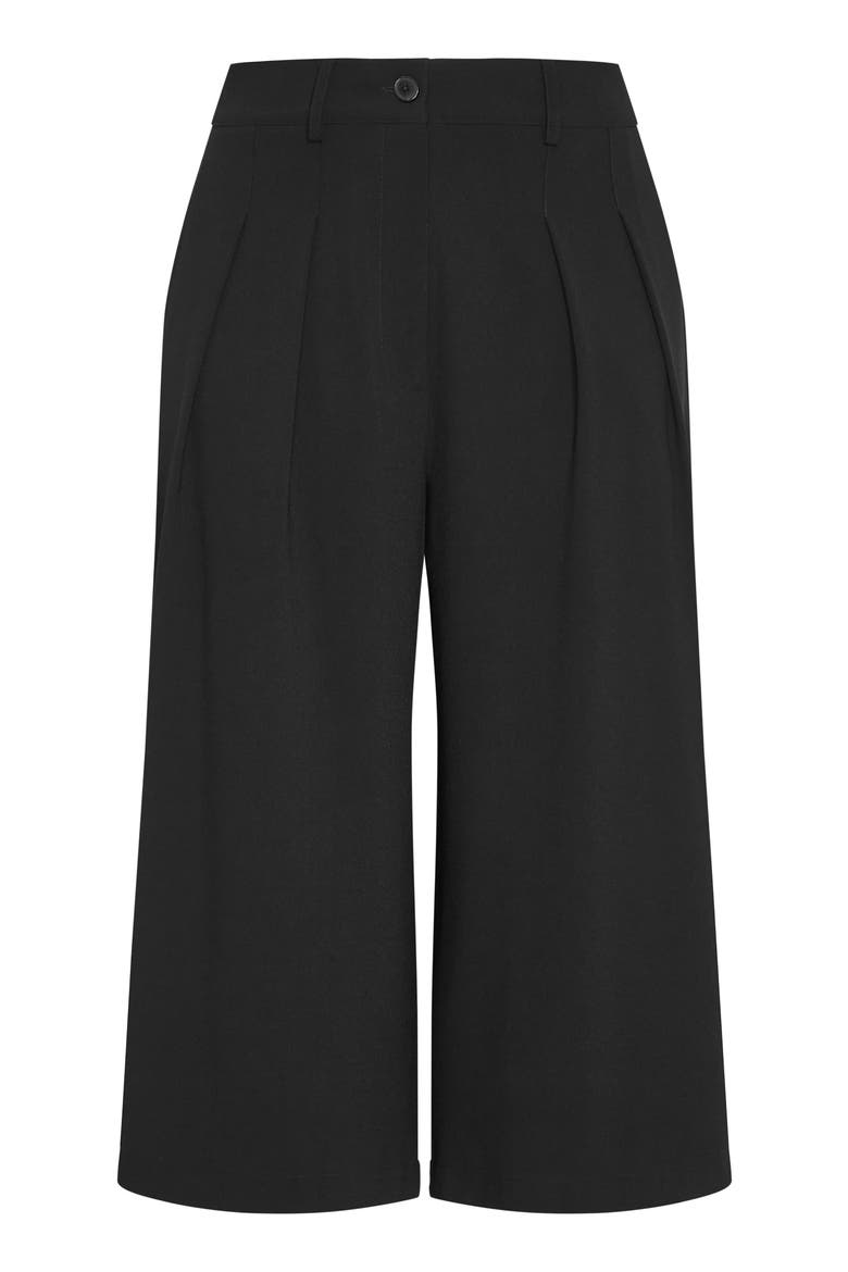 Abbie Wide Leg Crop Pants, Alternate, color, BLACK
