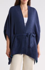 Vince Camuto Reversible Pleated Belted Topper