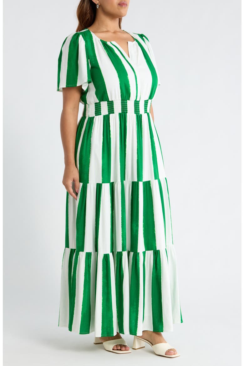 Rony Smocked Waist Maxi Dress, Alternate, color, CREAM-GREEN