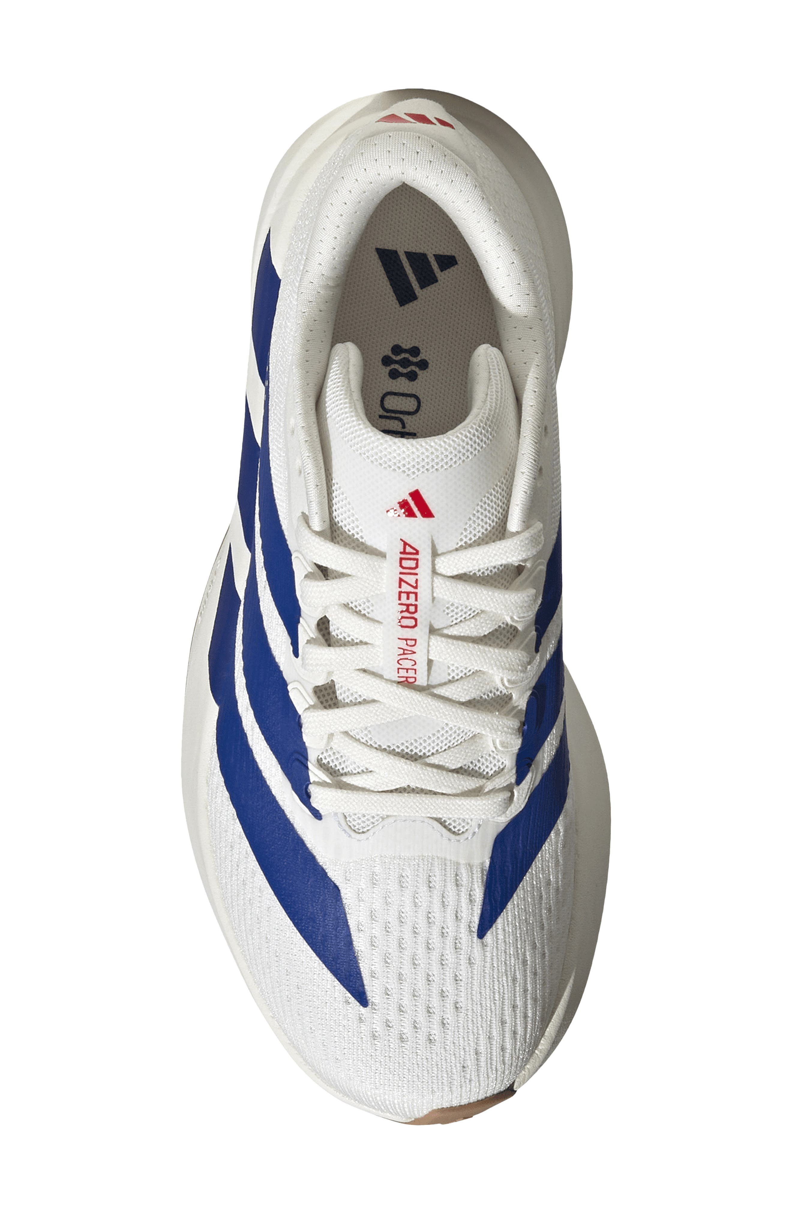Kids' Adizero Pacer Running Shoe, Alternate, color, WHITE/ ROYAL BLUE/ RUBY