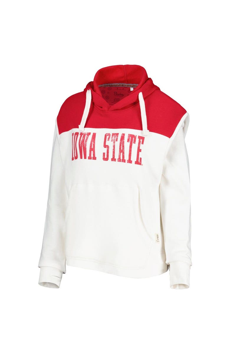 PRESSBOX Women's Pressbox White/Cardinal Iowa State Cyclones Chicago 2-Hit Yoke Pullover Hoodie, Alternate, color, 