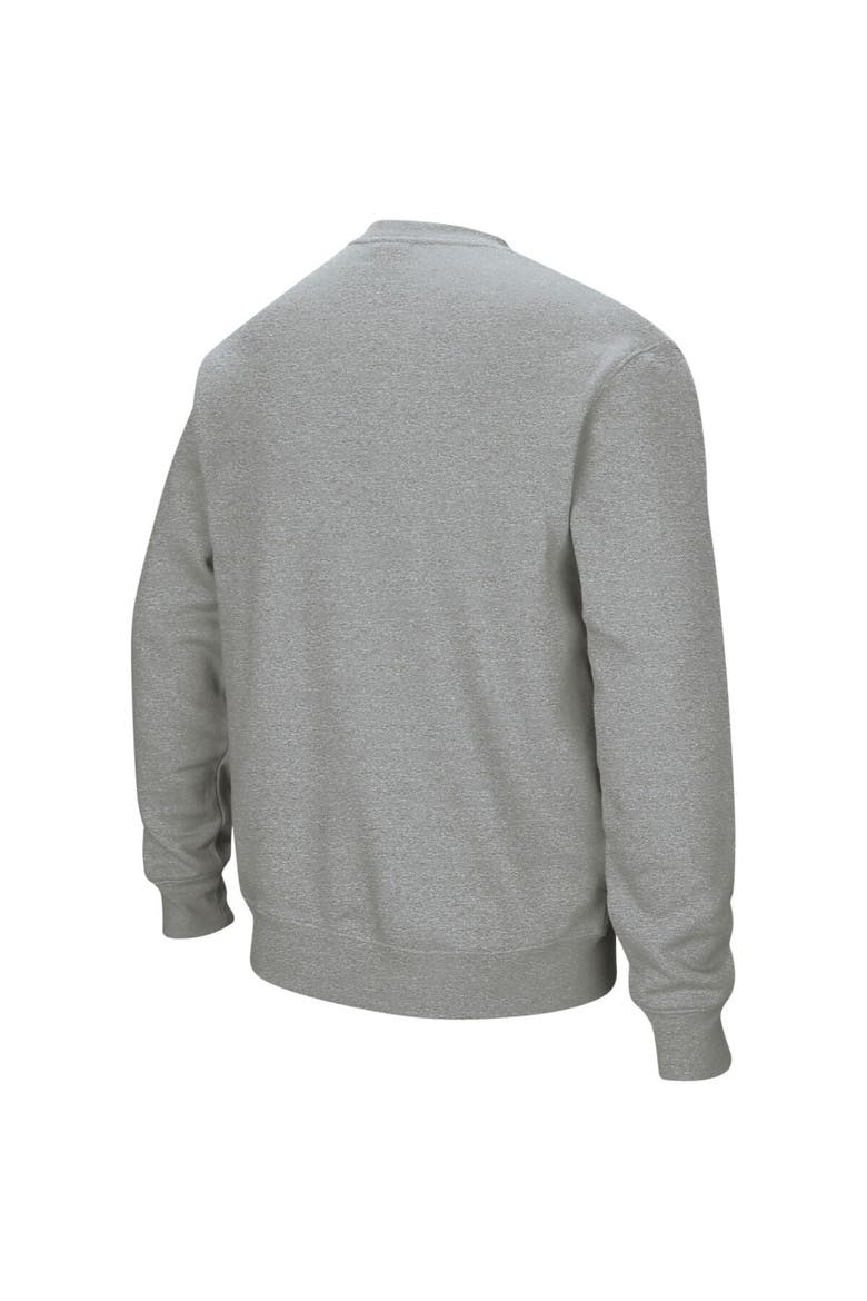 Men's Colosseum Heather Gray LSU Tigers Arch & Logo Crew Neck Sweatshirt, Alternate, color, Heather Gray