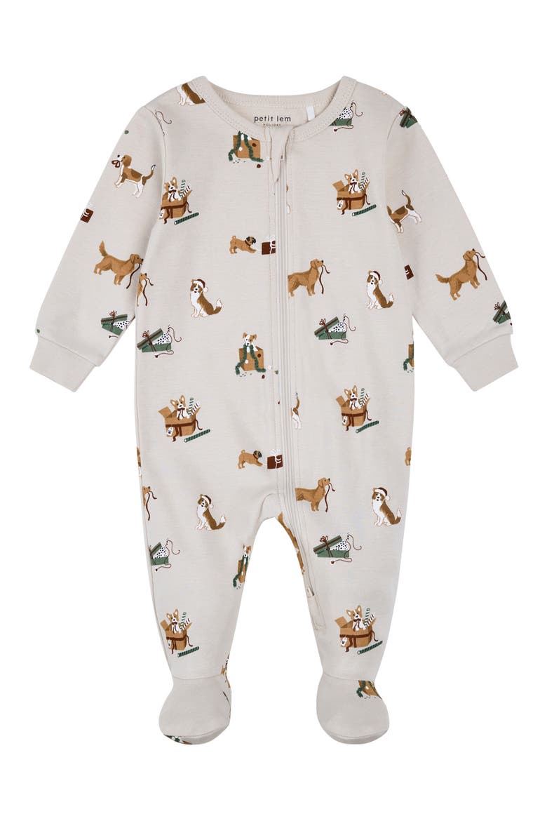 Dogs Organic Cotton Footie, Main, color, BEIGE