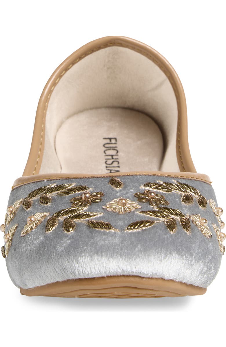 FUCHSIA Nawal Embroidered Flat, Alternate, color, Gray