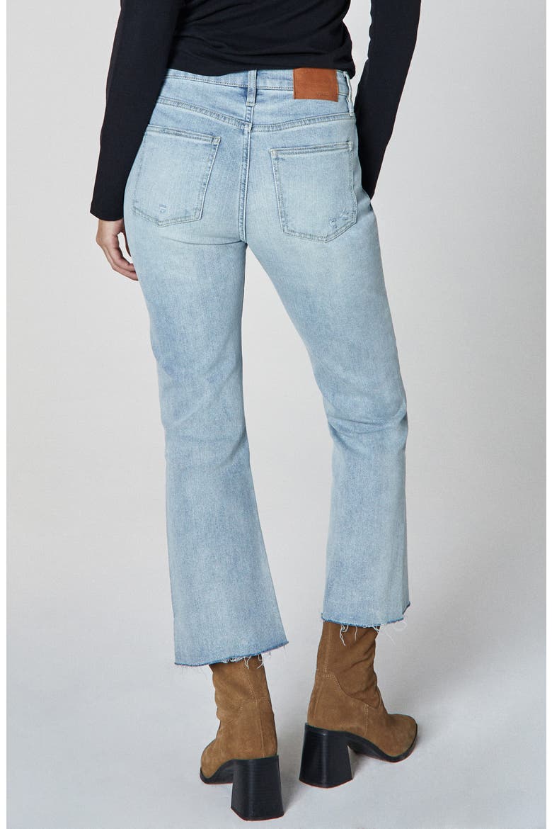 Marlow Raw Hem Mid Rise Crop Flare Jeans, Alternate, color, LIGHT BLUE