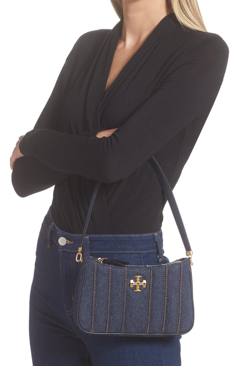 Tory Burch Kira Mini Denim Shoulder Bag, Alternate, color,