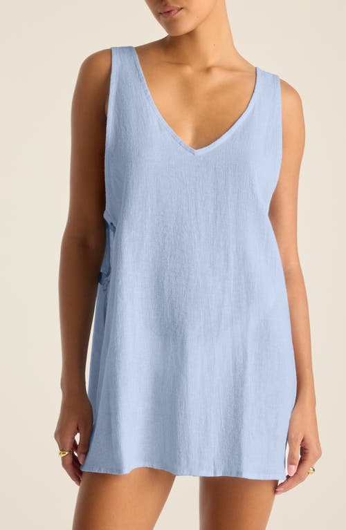 Shop Vitamin A ® Riviera Sleeveless Linen Cover-up Minidress In Celeste