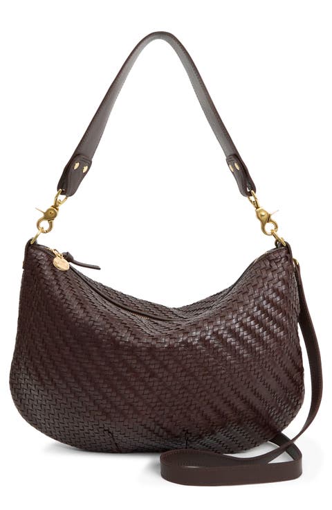 Moyen Woven Leather Messenger Bag