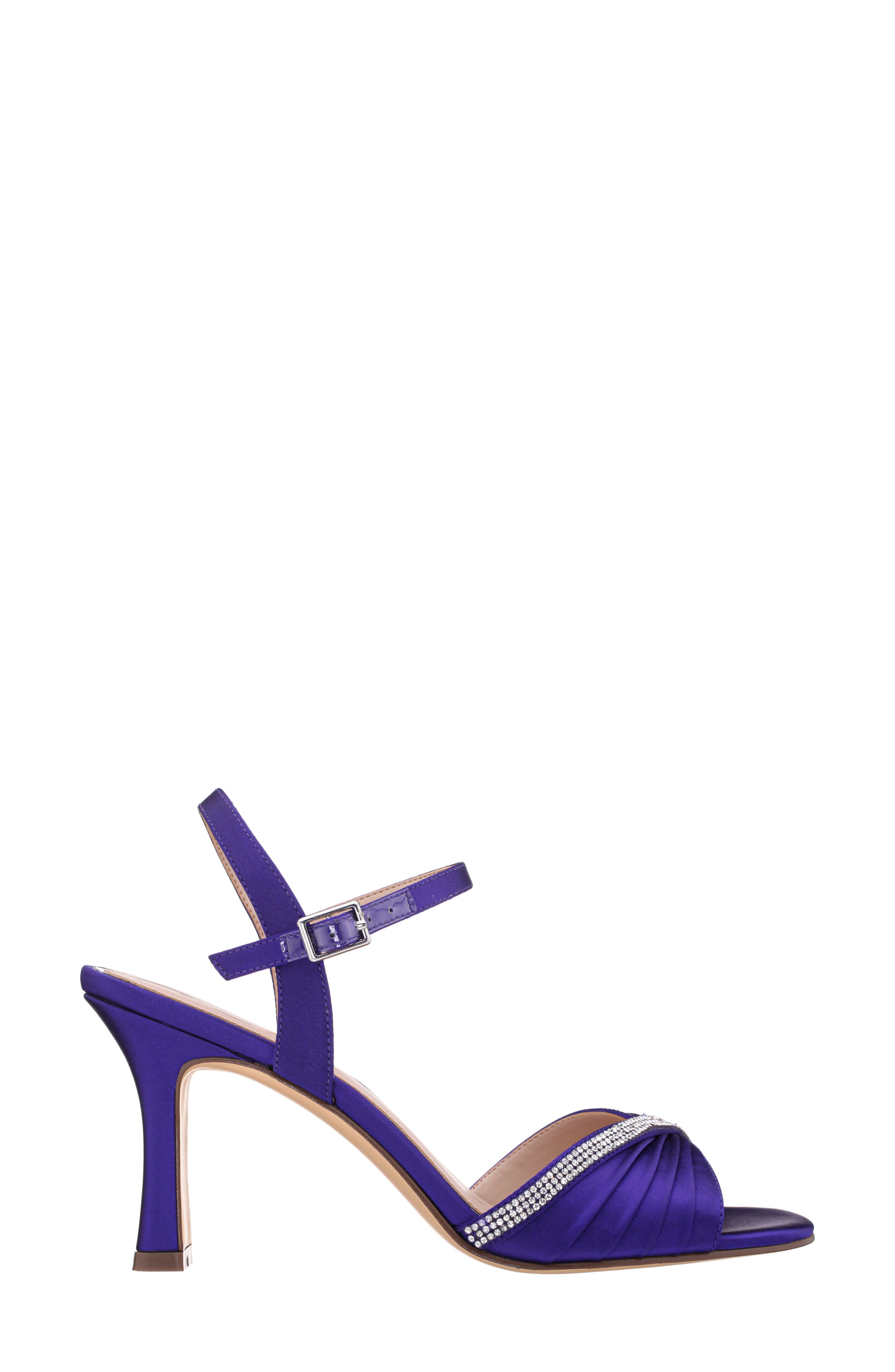 Nina Agnes Satin Sandal, Alternate, color, Midnight Plum