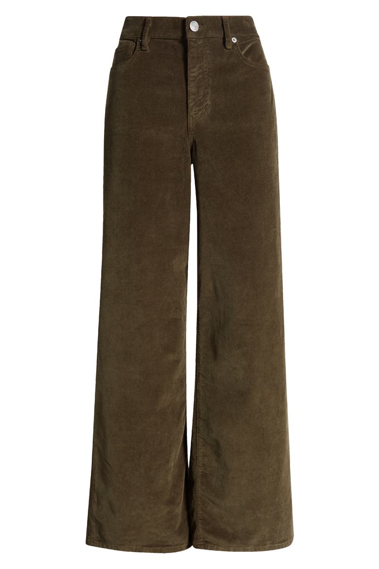 Le Pixie Slim Palazzo Corduroy High Waist Wide Leg Pants, Alternate, color, RICH MILITARY