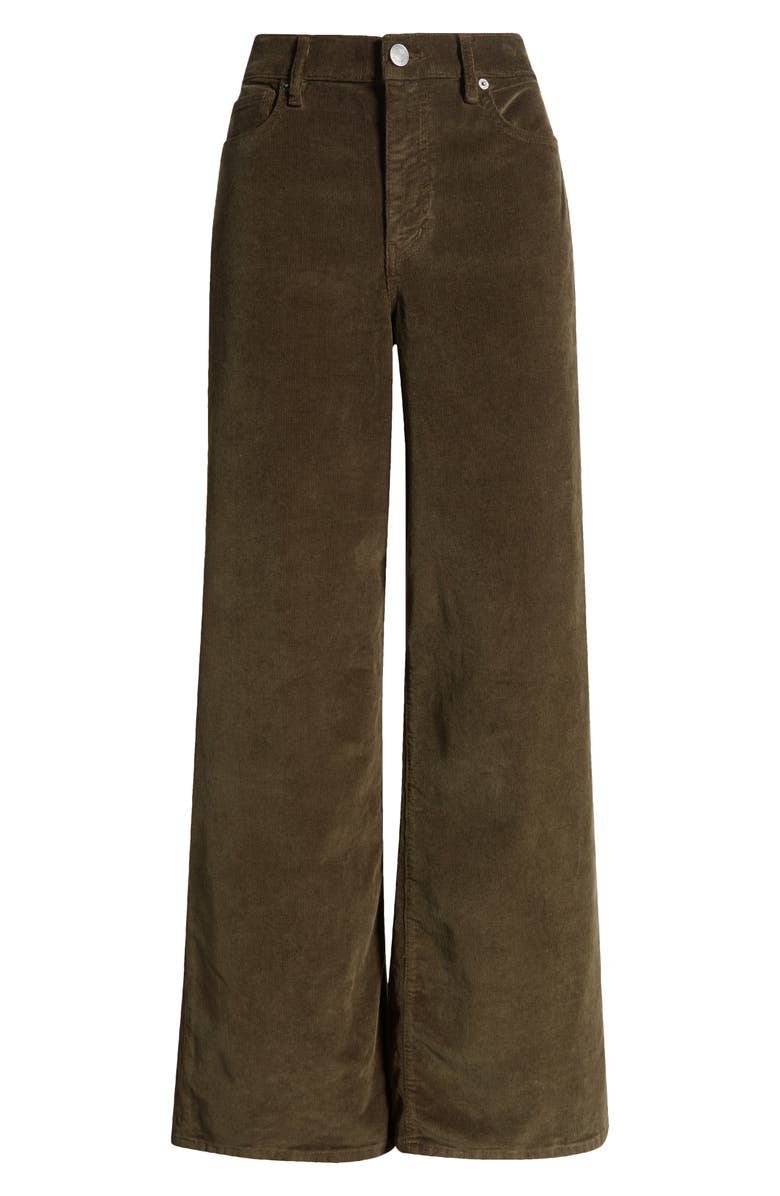 FRAME Le Slim Palazzo Corduroy Pants, Alternate, color, Rich Military