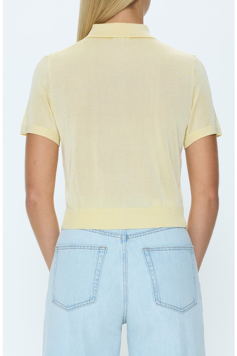 Lucca Short Sleeve Button-Up Knit Top, Alternate, color, PALE YELLOW