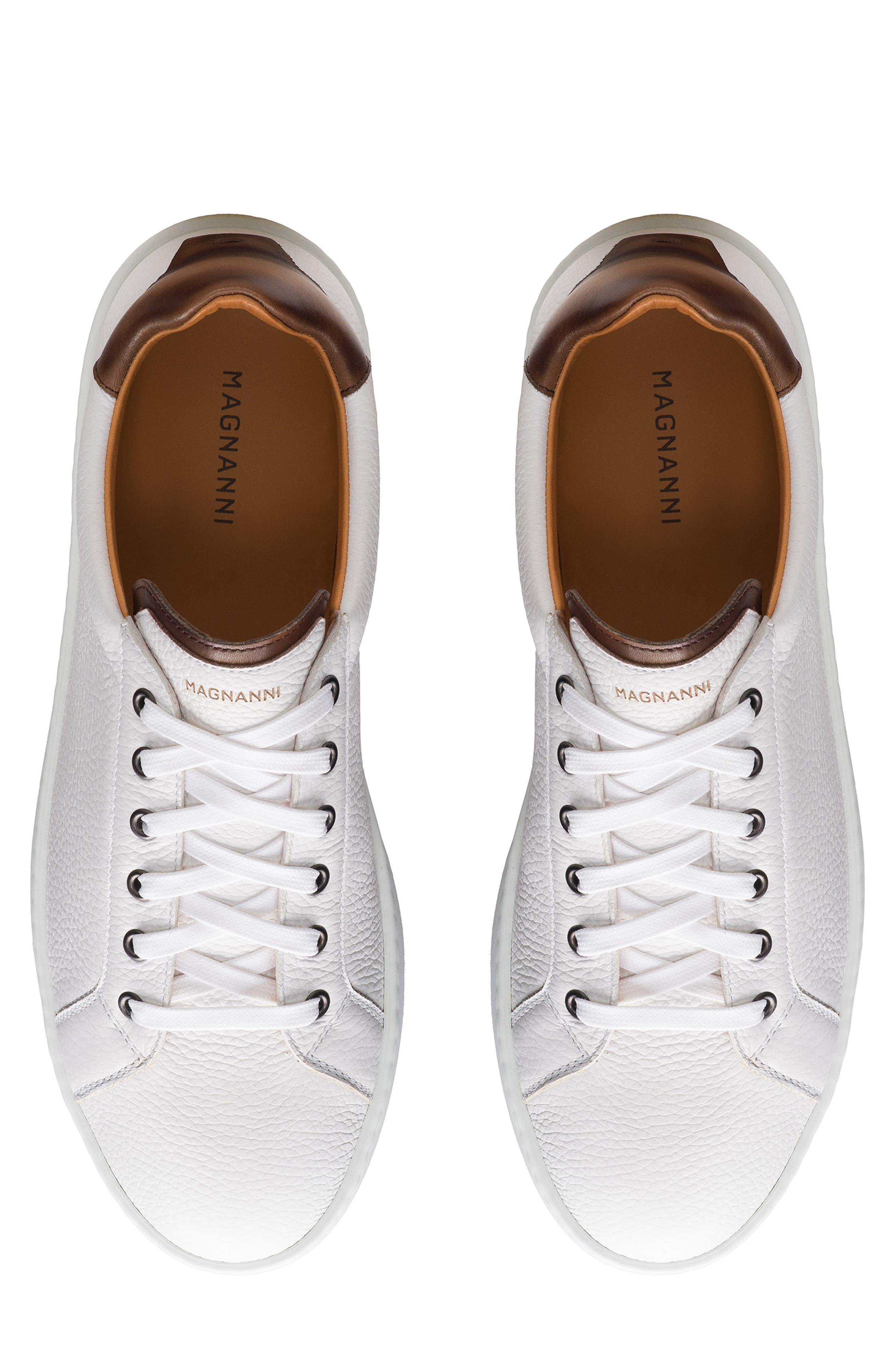 Magnanni Cote Lo Leather Sneaker, Alternate, color, White And Brown