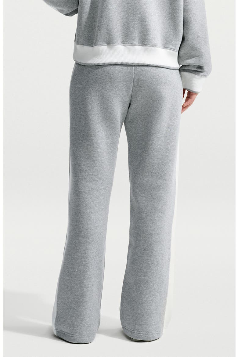 Track Club Fleece Wide Leg Pants, Alternate, color, DARK GREY HEATHER/ SAIL/ SAIL