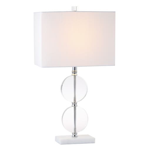 Jonathan Y Richard 26" Crystal/marble Led Table Lamp, Clear/white In Clear/white