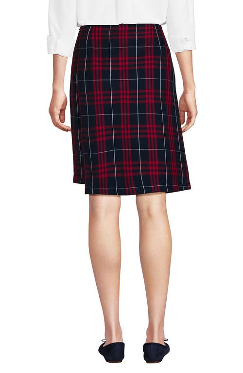 Lands' End School Uniform Plaid A Line Tab Skort Top Of Knee In Multi