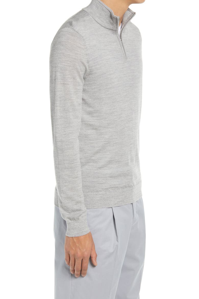 Blackhall Quarter Zip Wool Sweater, Alternate, color, SOFT GREY MOULINE
