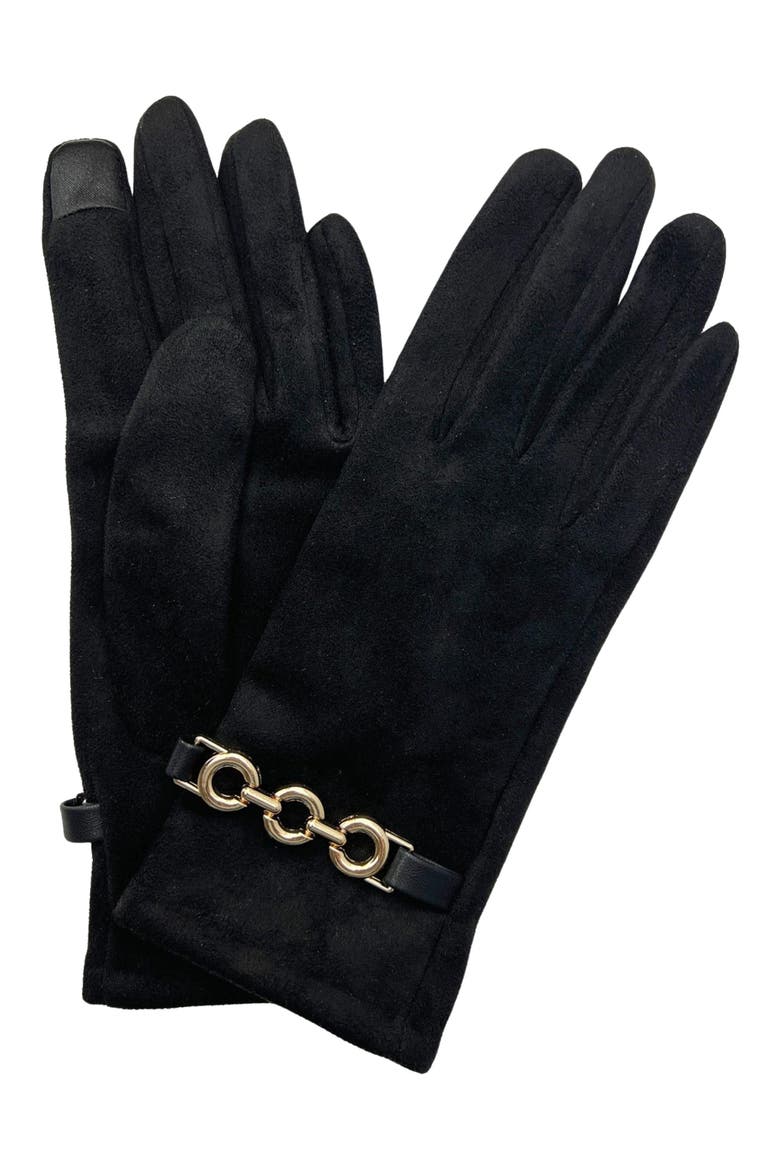 Chain Touchscreen Gloves, Main, color, BLACK