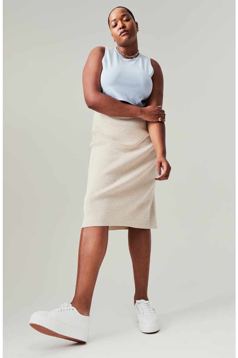 Rib Sweater Skirt, Alternate, color, GREY HEATHER