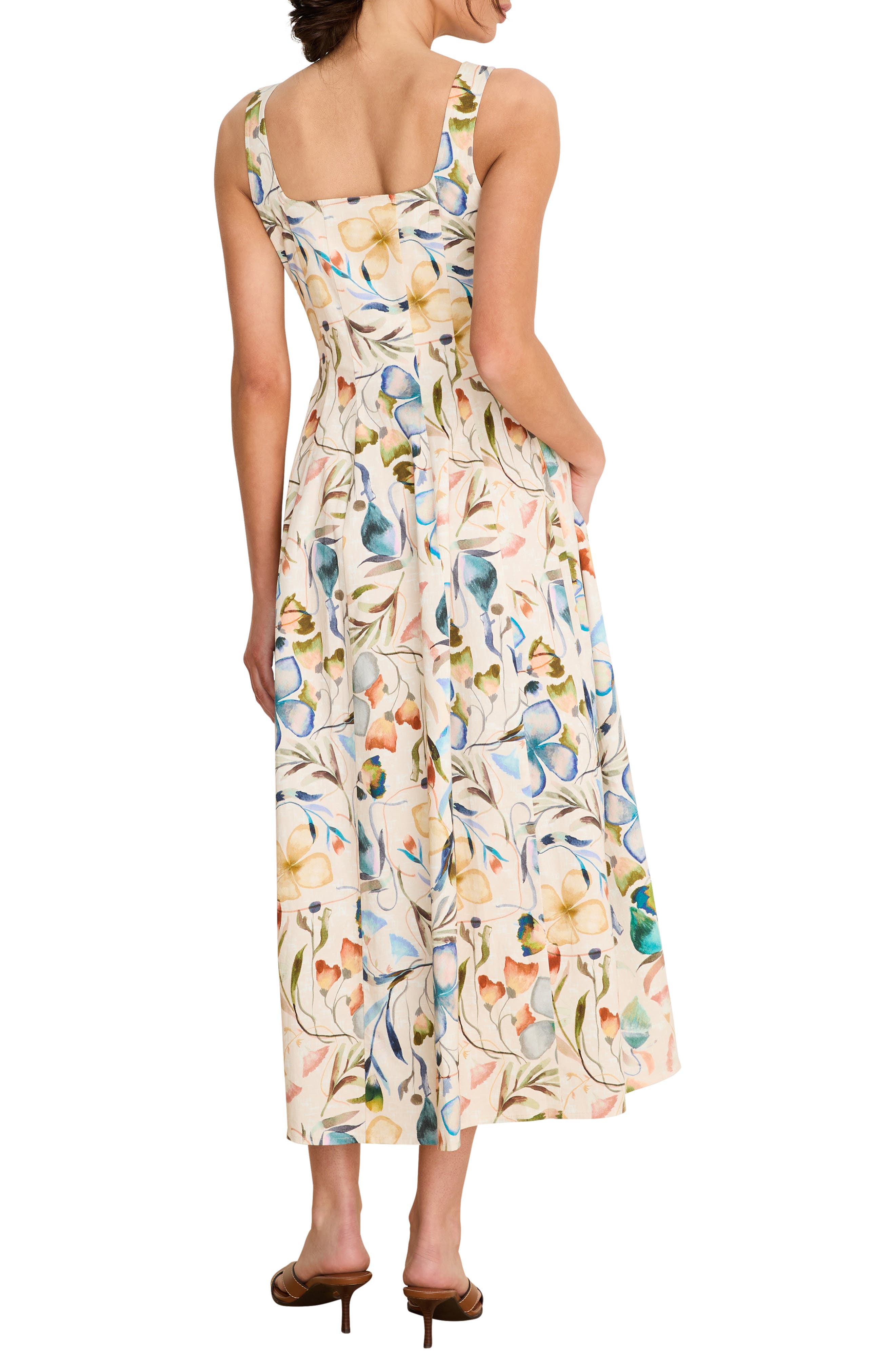 Chloe Pressed Flowers Sleeveless A-Line Dress - image 2