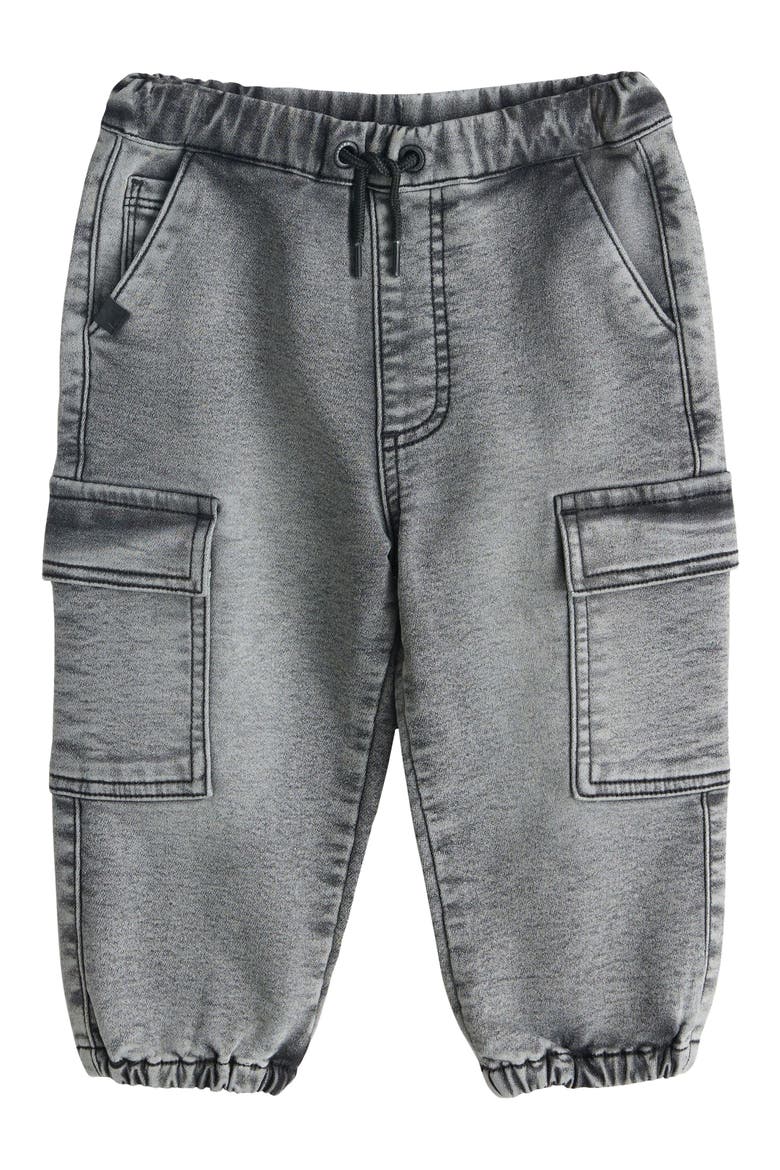 Kids' Baggy Jersey Cargo Joggers, Main, color, BLACK