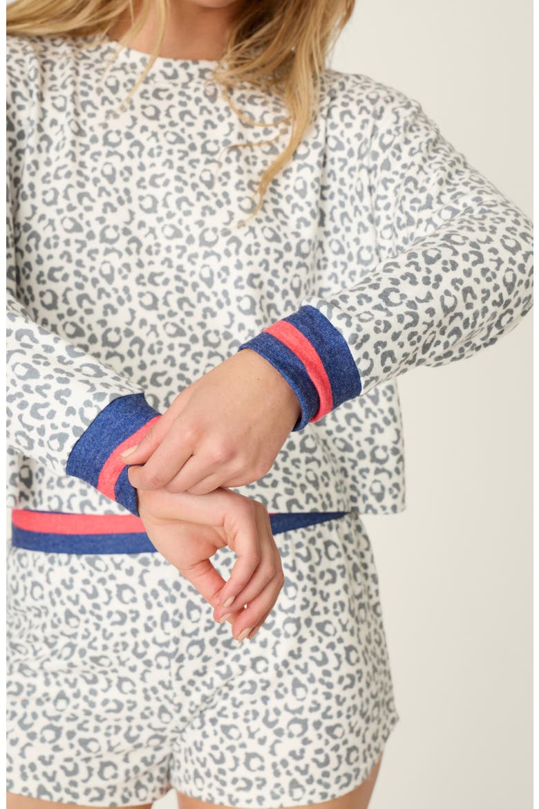 Cats Meow Long Sleeve Pajama Top, Alternate, color, GREY MULTI
