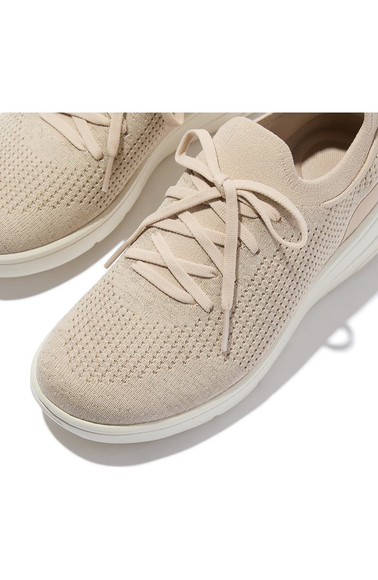 FitFlop Super-Q Knit Slip-On Laced Sneakers, Alternate, color, Stone Beige/Platino