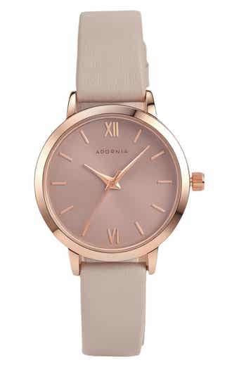 Lyon Quartz Faux Leather Strap Watch, 32.5mm