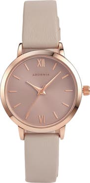 Adornia Lyon Quartz Faux Leather Strap Watch, 32.5mm