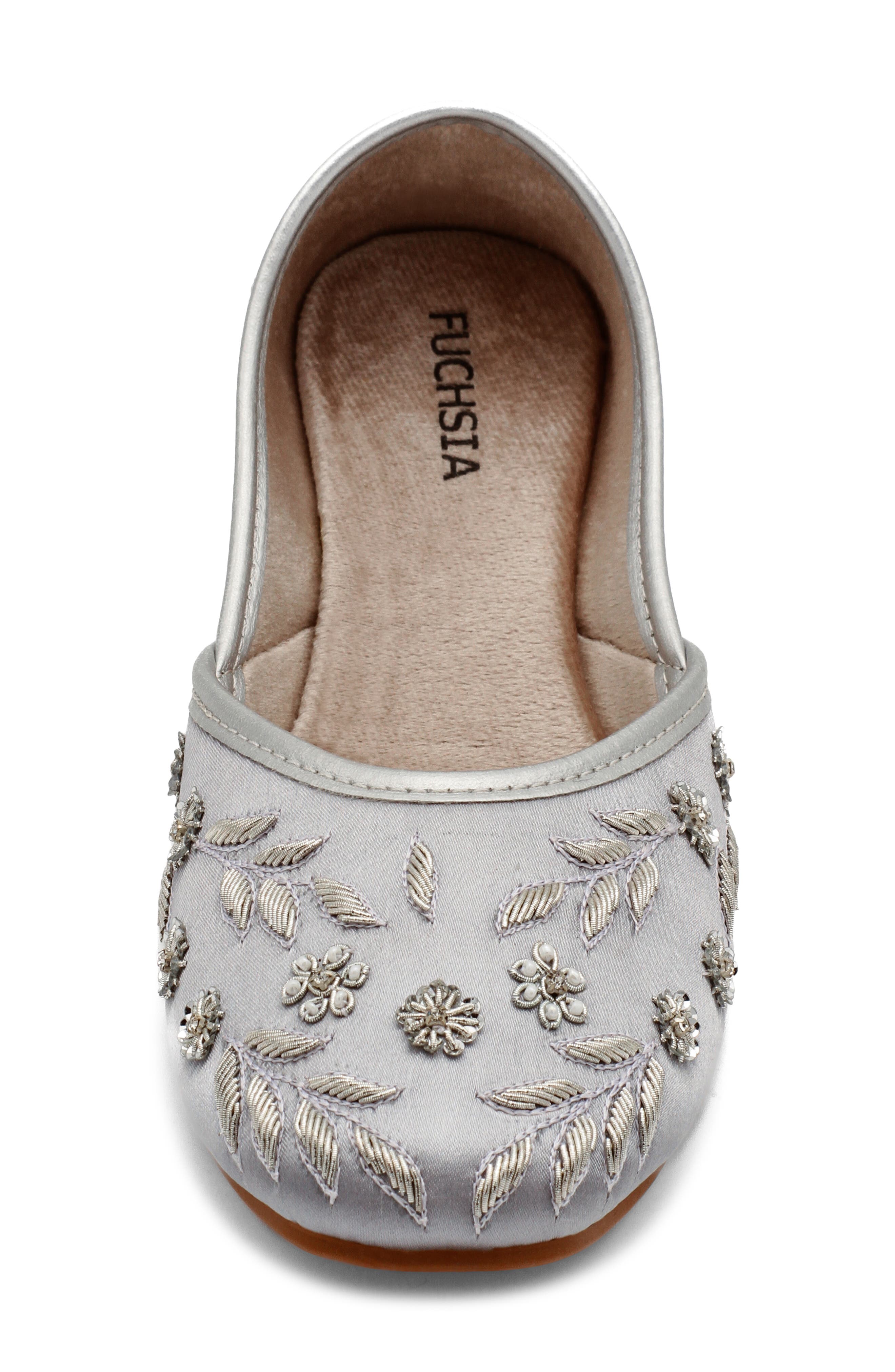 FUCHSIA Amira Silver Embroidery Flat, Alternate, color, Silver