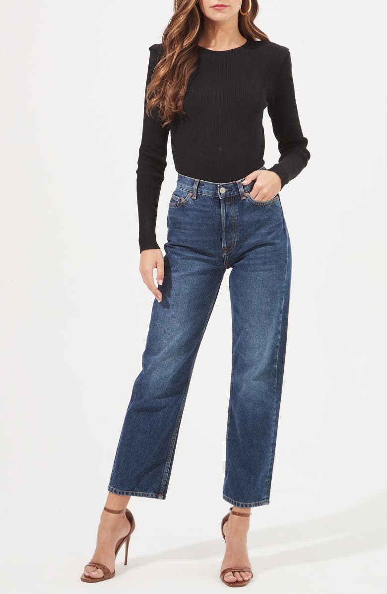 ASTR the Label Felice Ribbed Sweater Bodysuit, Alternate, color, 