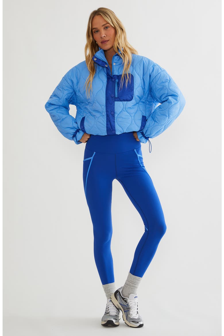 Harvie Quilted Puffer Jacket, Alternate, color, MIDNIGHT BLUEBELL COLORBLOCK
