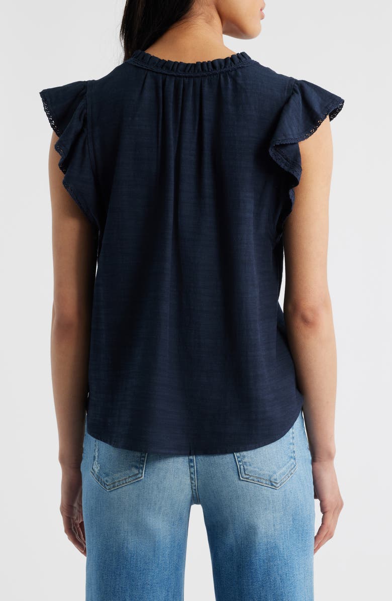 Wit & Wisdom Flutter Sleeve Top, Alternate, color, Navy