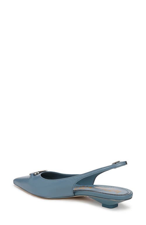 Sam Edelman Aggie Pointed Toe Slingback Flat In Dark Coastal Blue