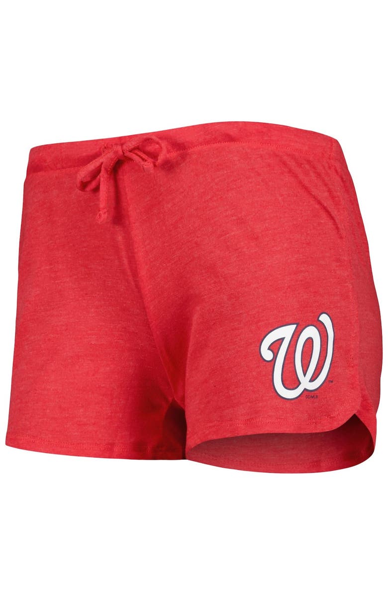CONCEPTS SPORT Women's Concepts Sport Heather Red Washington Nationals Meter Knit Raglan Long Sleeve T-Shirt & Shorts Sleep Set, Alternate, color, Heather Red