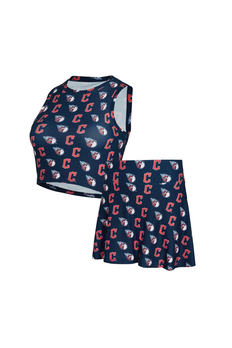 Women's Concepts Sport  Navy Cleveland Guardians Knit Tank Top & Skort Set, Alternate, color, Navy