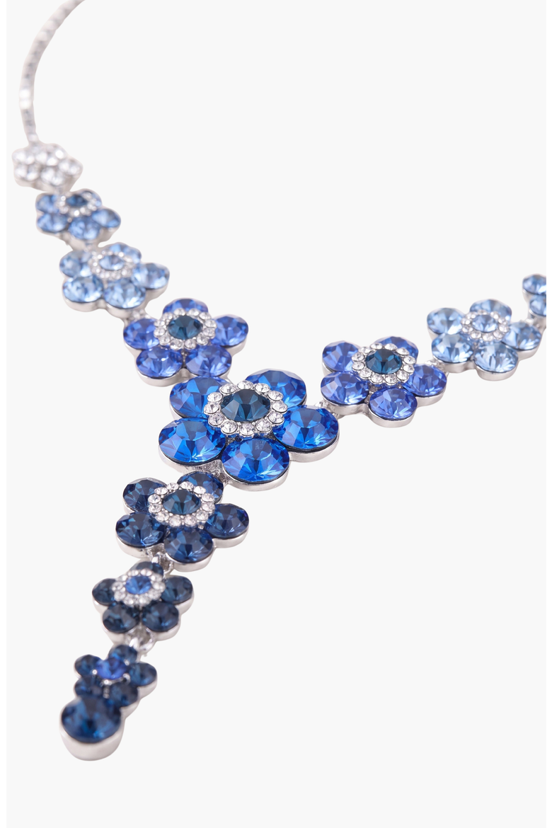 Crystal Daisy Necklace and Earring Set, Alternate, color, Sapphire Blue