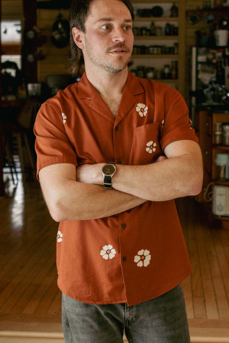 Collins Slim Shirt, Alternate, color, Redstone Bloom