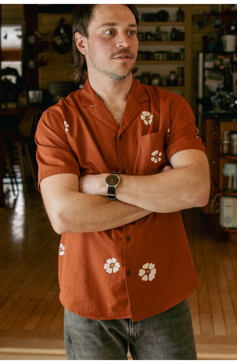 Bridge & Burn Collins Slim Shirt, Alternate, color, Redstone Bloom