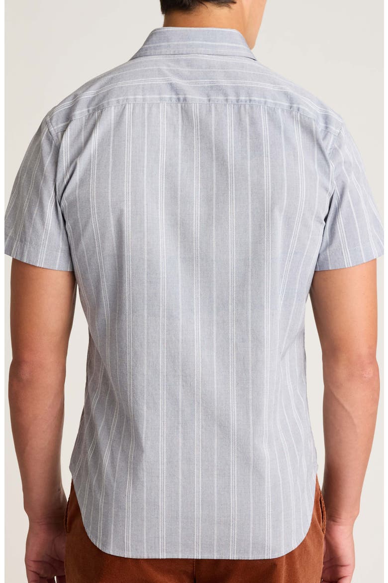 Riviera Slim Fit Stripe Short Sleeve Button-Up Shirt, Alternate, color, TEXTURED TOBY STRIPE