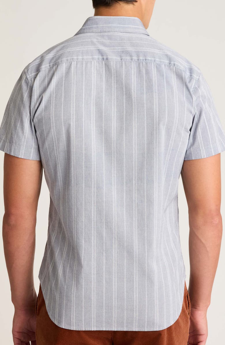 Bonobos Riviera Slim Fit Stripe Short Sleeve Button-Up Shirt, Alternate, color, Textured Toby Stripe