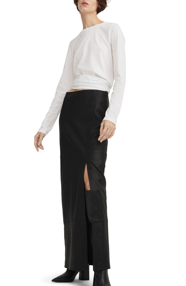 rag & bone Ilana Stretch Leather Maxi Skirt, Alternate, color,