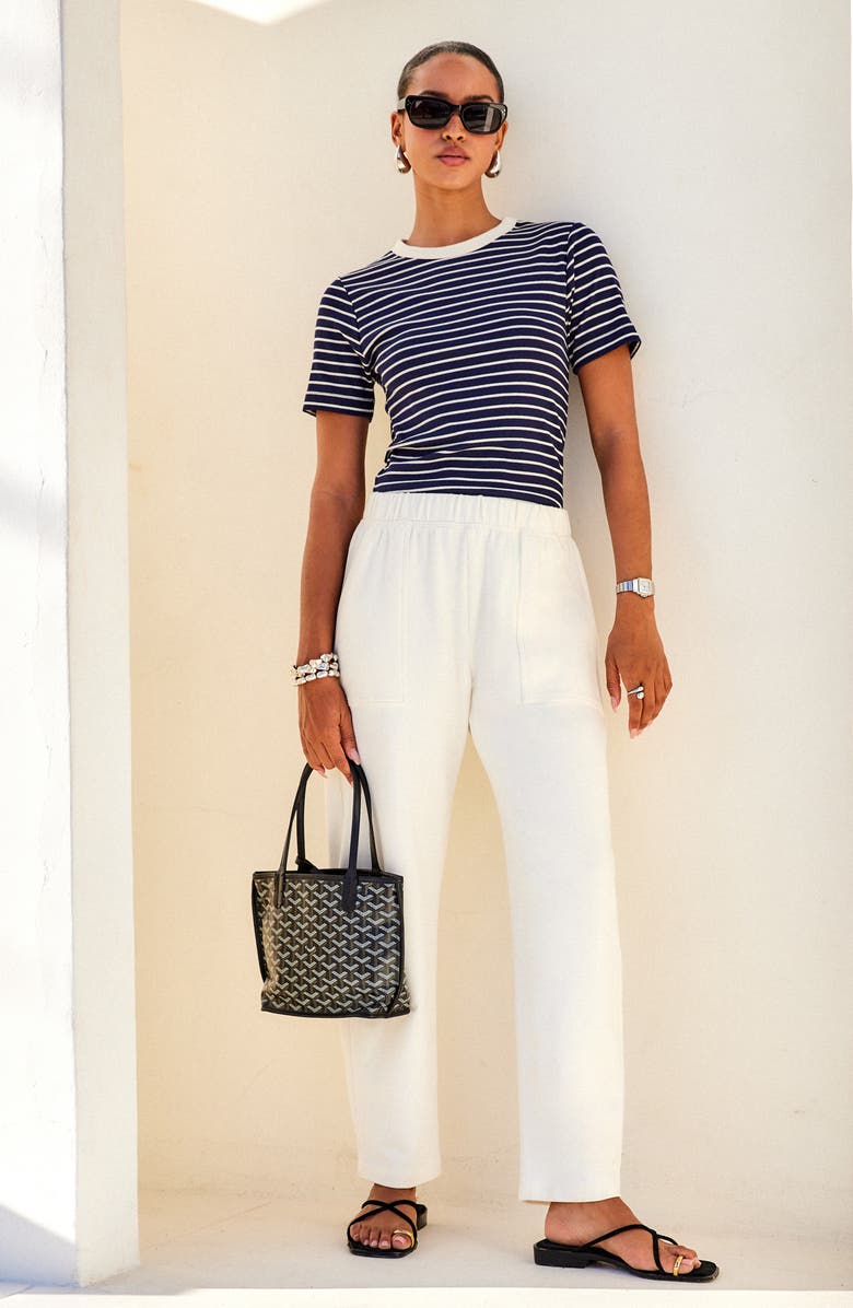FIFTEEN TWENTY Mandy Stripe T-Shirt, Alternate, color, Navy W/ Cream